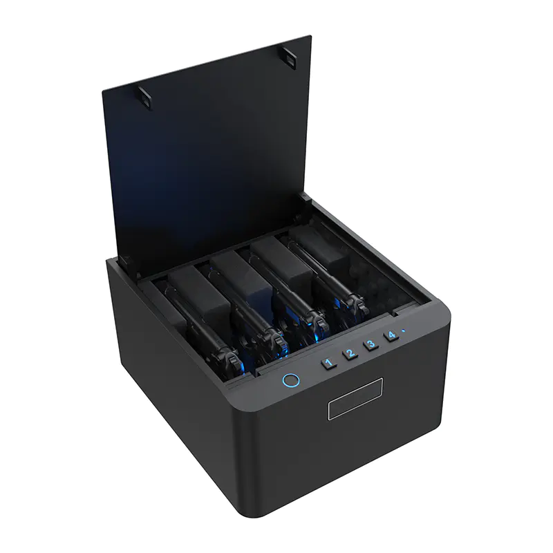PS0118 Biometrische pistoolkluis met 4 pistolen en toptoegang